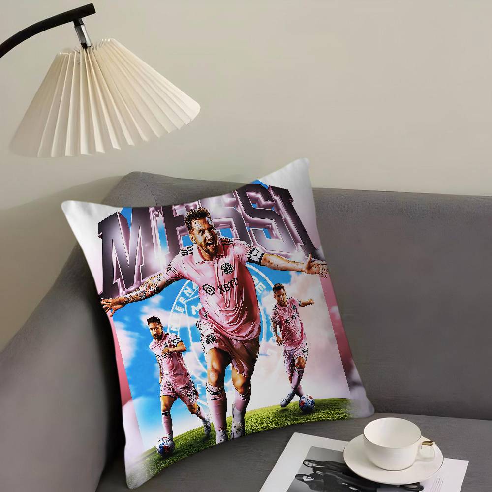 Football Star L-Lionel M-Messi Pillow Cushion Cover Pillowcase Living Room Sofa Home Decor Customized