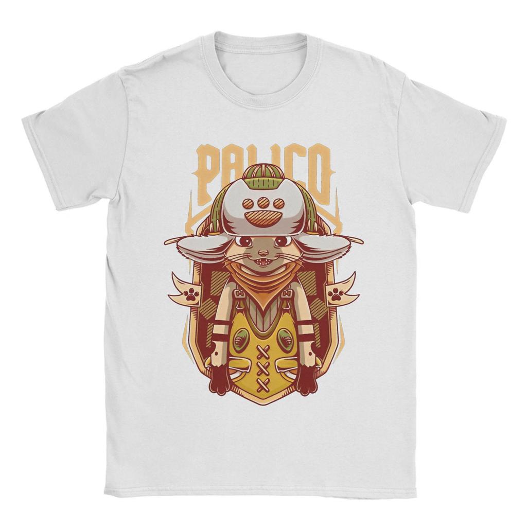 Camiseta para Hombre Hunter Wilds Palico Compañero Camiseta de Juego Algodón Merch Informal Manga Corta Cuello Redondo Camisetas Camiseta de Regalo de Cumpleaños