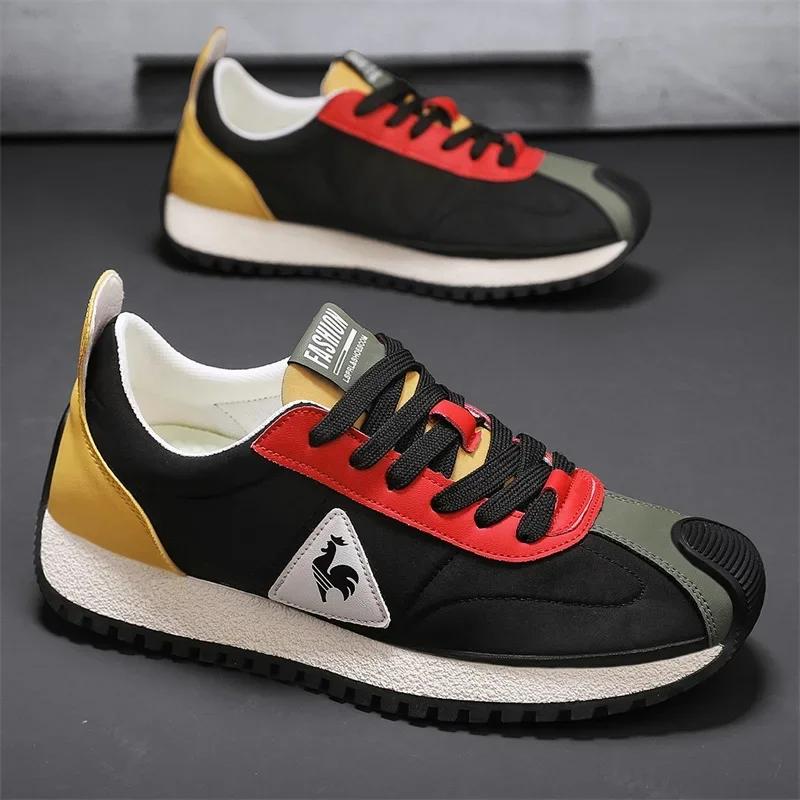 

Sneakers Casual Mens Retro Running Shoes Fashion Microfiber Leather Fabric Breathable Height Increased Flat Platform Sport Shoes 40