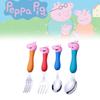 Peppa Pig Children's Cutlery Set Adorable Short Handle Forks And Spoons In Gift Box