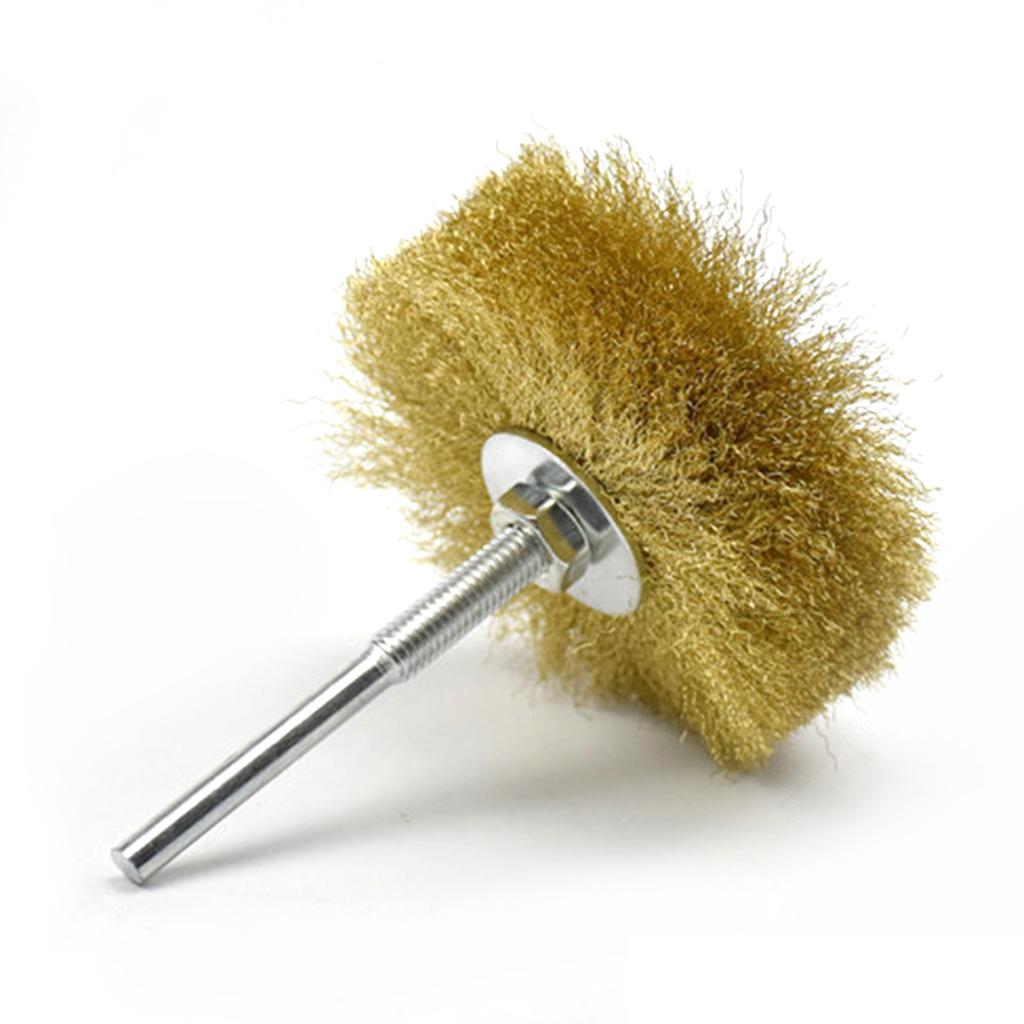 Spindelmontert hjulbørstemontert krympet ståltrådsbørste for rustfjerning