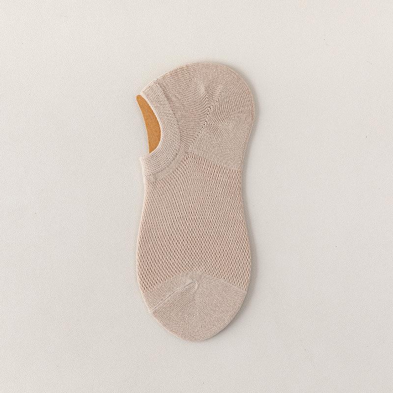 Men's Summer Thin Pure Color Sweat Absorbing Deodorizing Antibacterial Shallow Mouth Invisible Short Boat Socks
