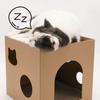 Cat Bed & Scratch Board: Durable, No-Shed Corrugated Cardboard House