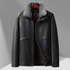 Winter Neue Herren Lederjacke Business Casual Stehkragen Plus Samt Verdickt Abnehmbares Fellfutter Papa Lederjacke
