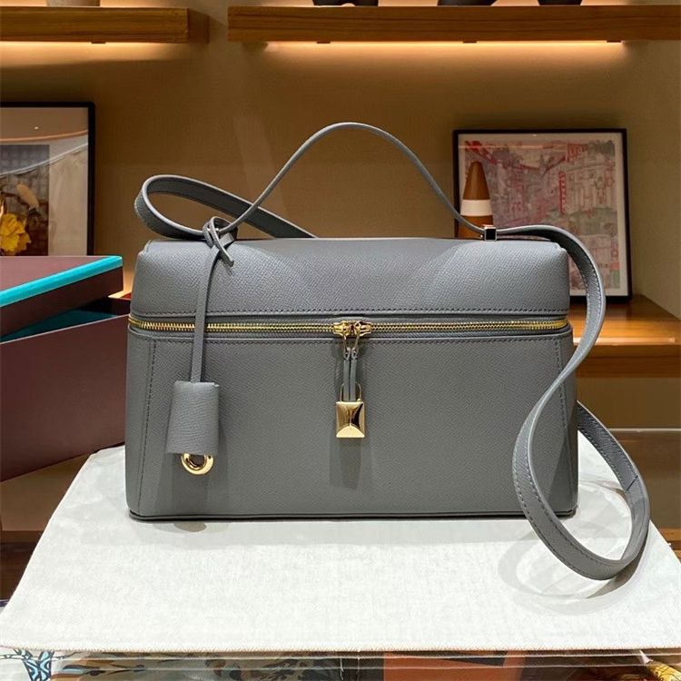 LP27 Bag, Lunch Box Bag, Palm Pattern Cowhide Women's 2023 Autumn and Winter New Temperament Portable Shoulder Crossbody Cosmetic Bag