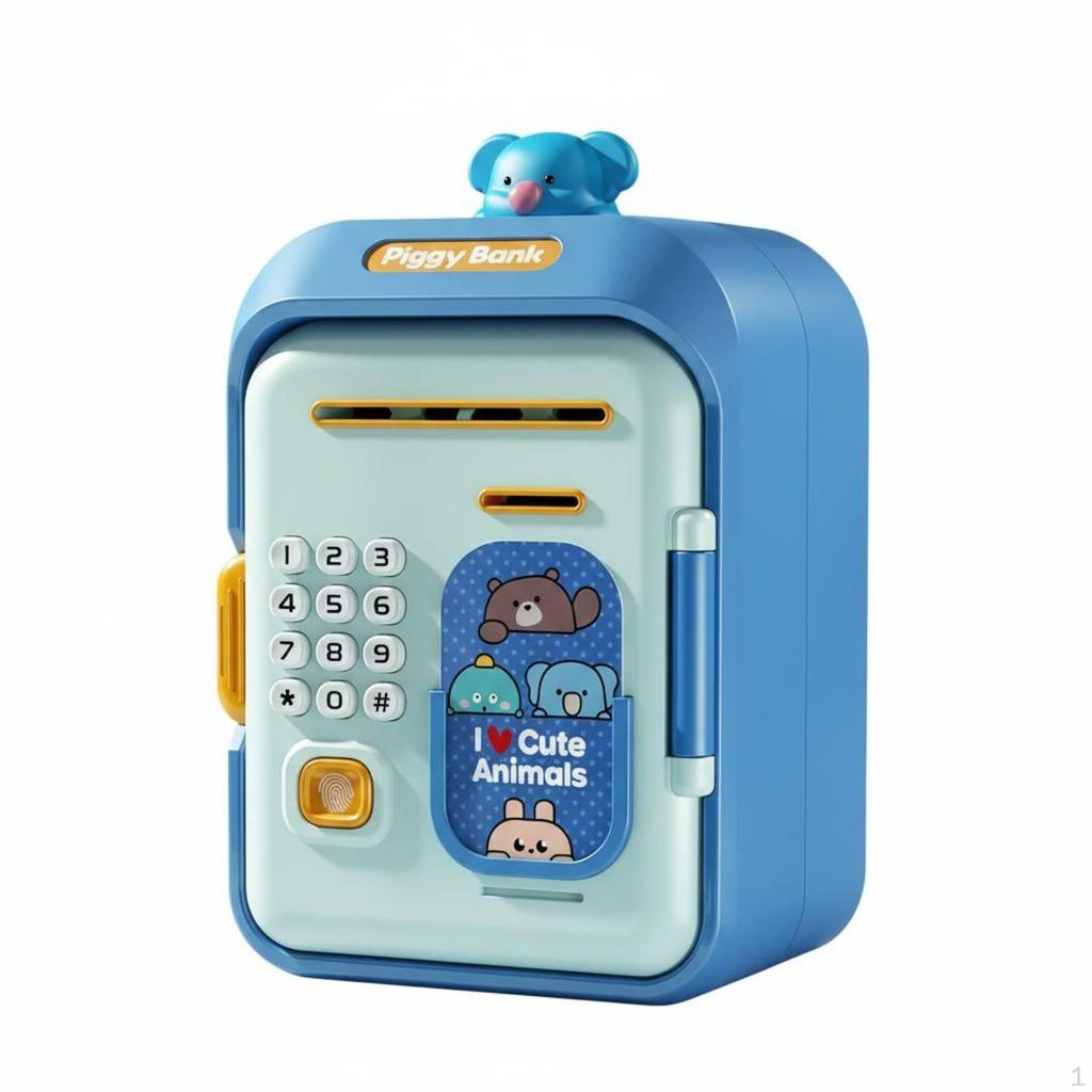 Electronic Piggy Bank Play Bills Biometric Animal Cards Rechargeable Rabbit