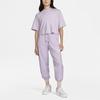 Nike Solid Color Large Logo Elastic Waist Cuffed Sports Pants Women bottoms Purple DM6184-530