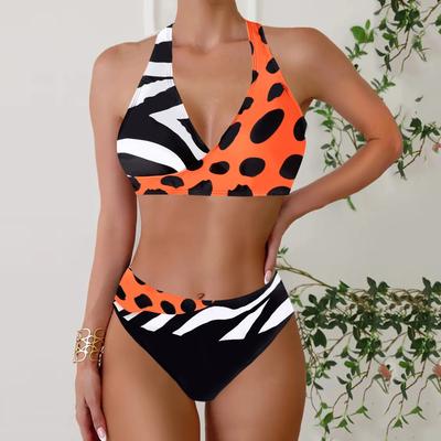 2025 Nový Sexy Plážový Vícebarevný Tištěný Bikini Plavky Samostatný Design Plavky Dámské Letní Móda Bazénová Párty Plážové Oblečení