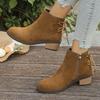 Damen Plateau-Stiefeletten, Wildleder Martin Boots mit Seitenreißverschluss, Kurzstiefel aus Leder in Übergröße
