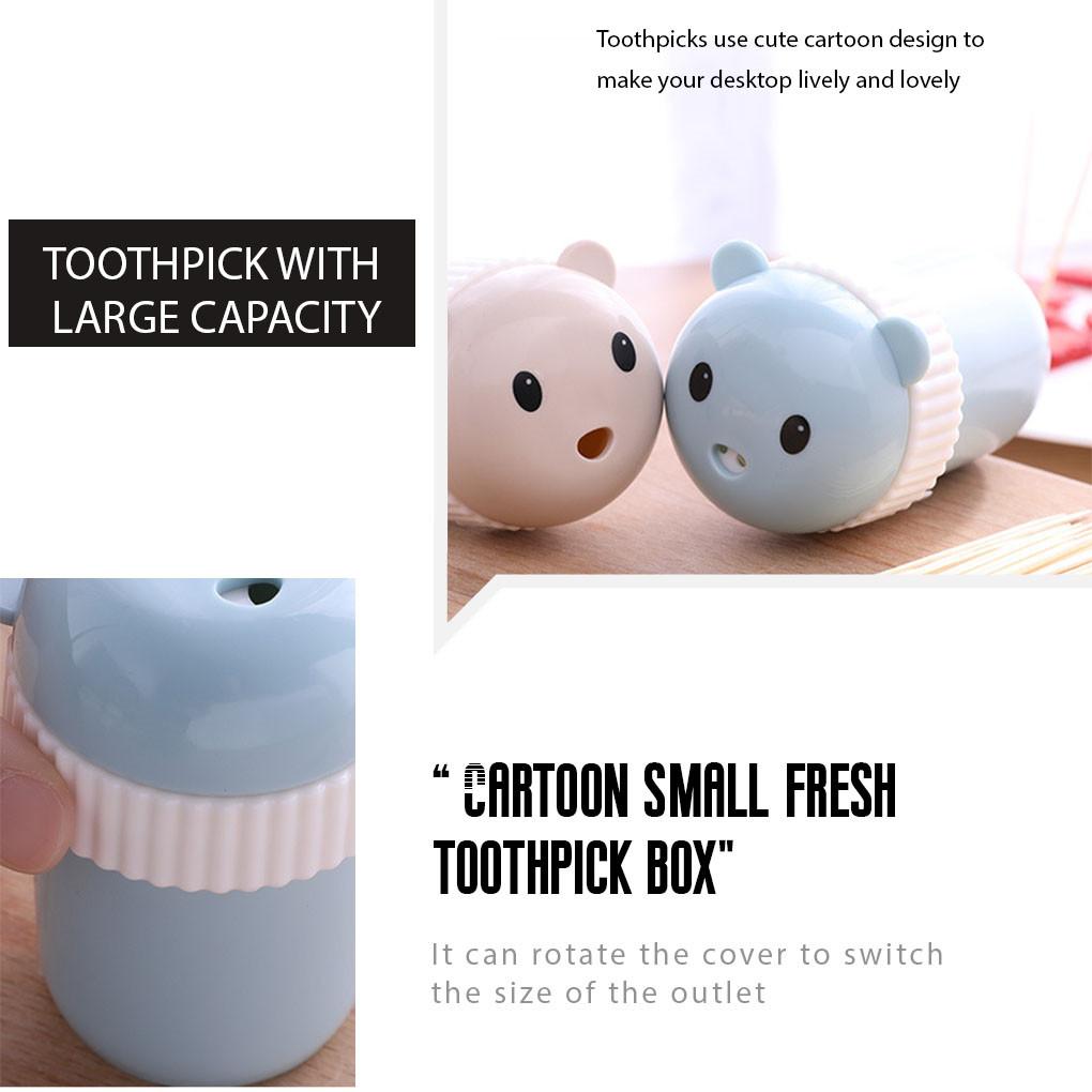 Cartoon Plastic Toothpick Holder Dispenser Home Portable Toothpick Case Box Kitchen Table Decor Randome Color