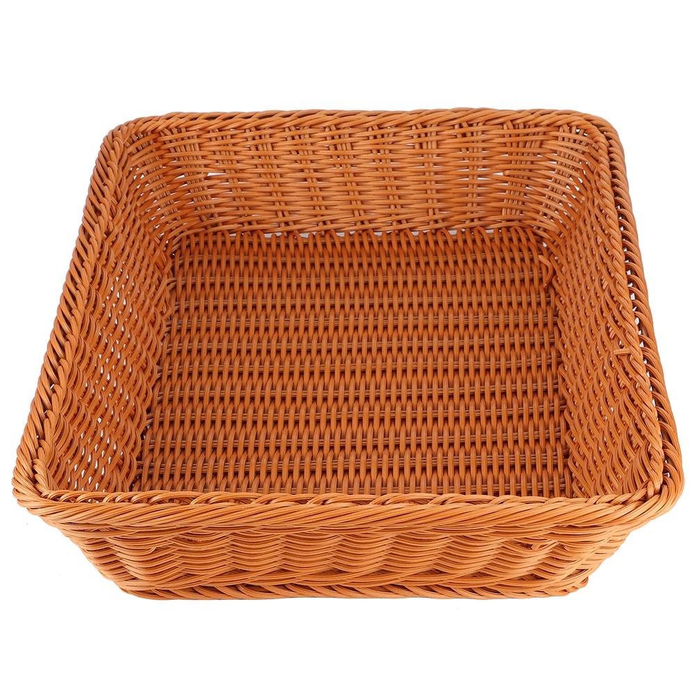 

Household Desktop Rectangular Food Bread Fruits Storage Basket for Office RestaurantCoffee Color L