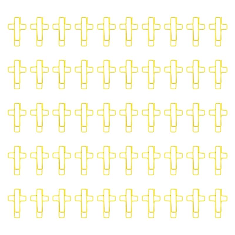 50 Pcs Journal Paper Clips Crosses Shaped Paper Clip Bookmarks Metal Paperclips Creative Planner Clips for Office