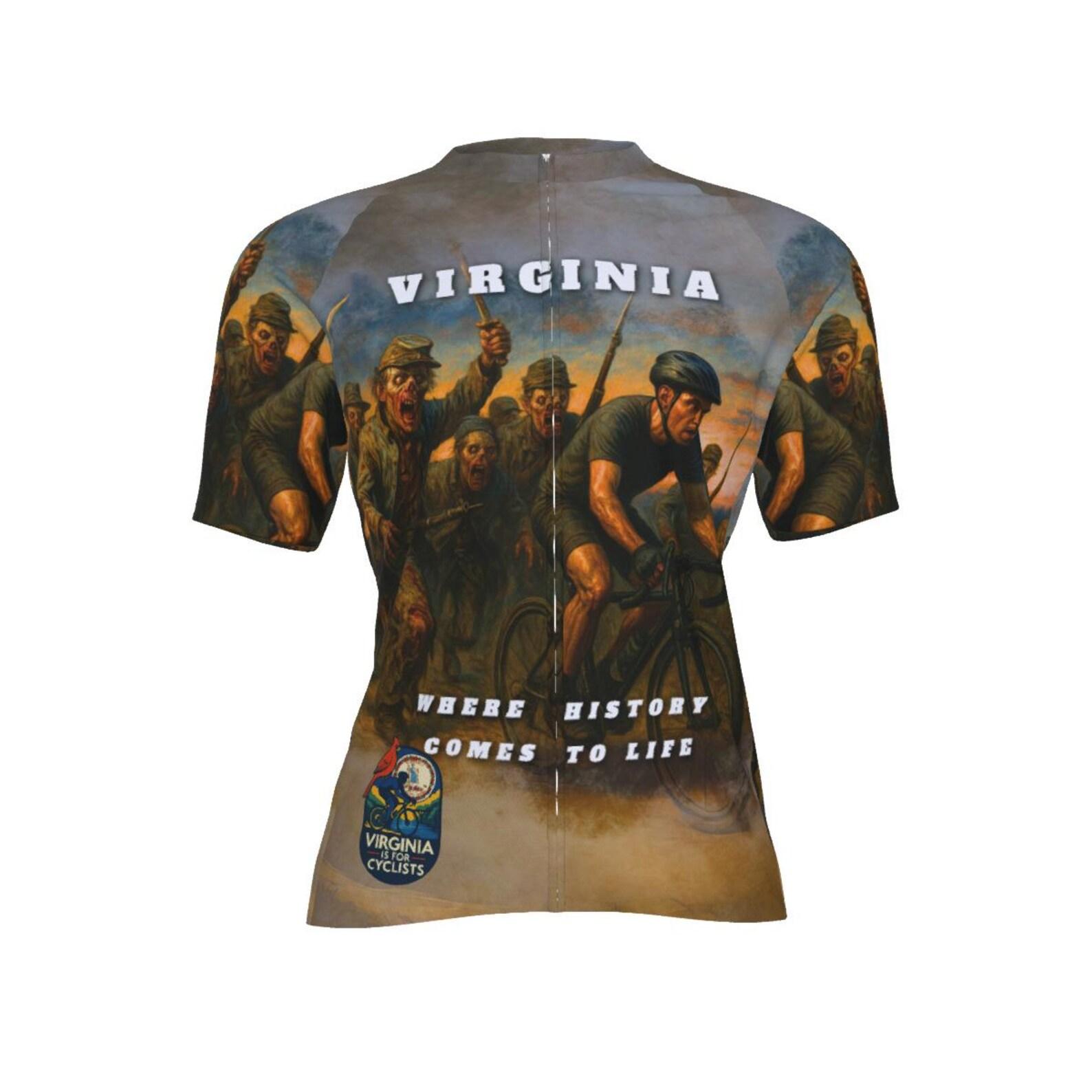 Zombie Civil War Cycling Jersey: Virginia History Horror Ride 2XL