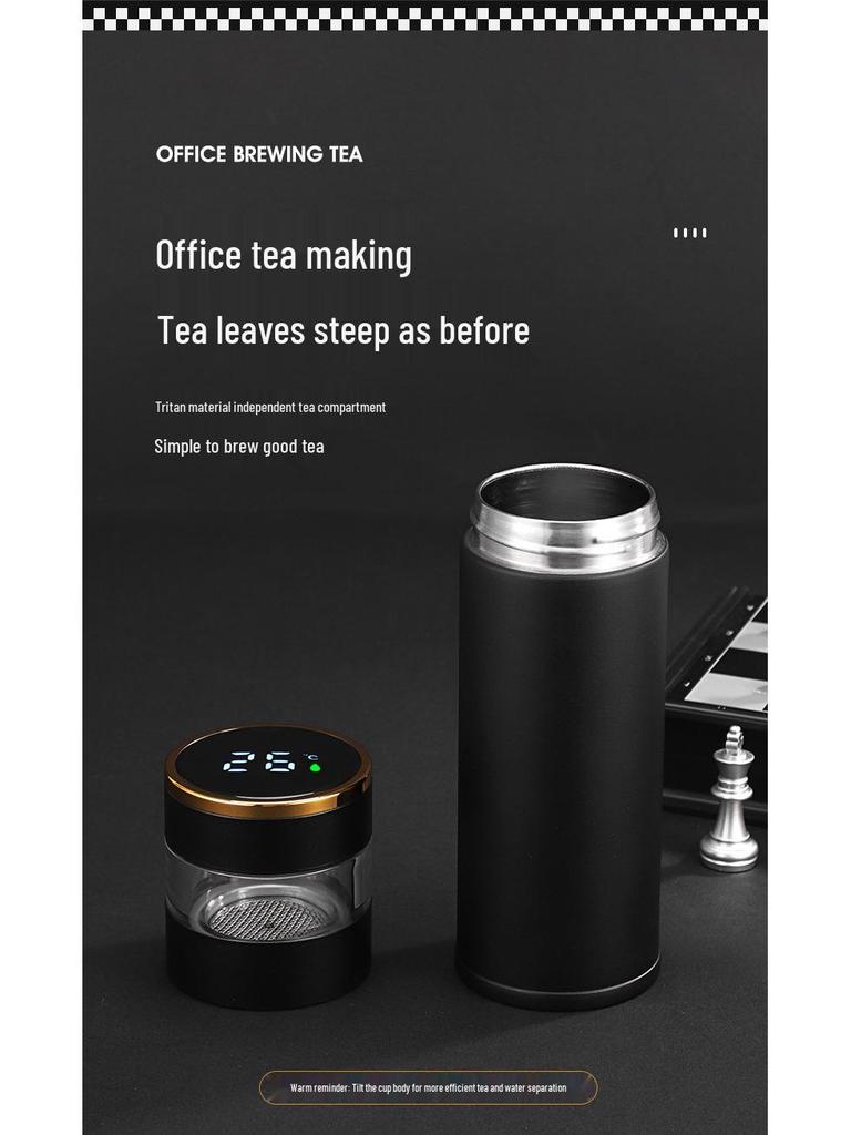 Tazza termica in acciaio inossidabile 316 con display intelligente della temperatura e infusore per tè – Regalo aziendale ideale