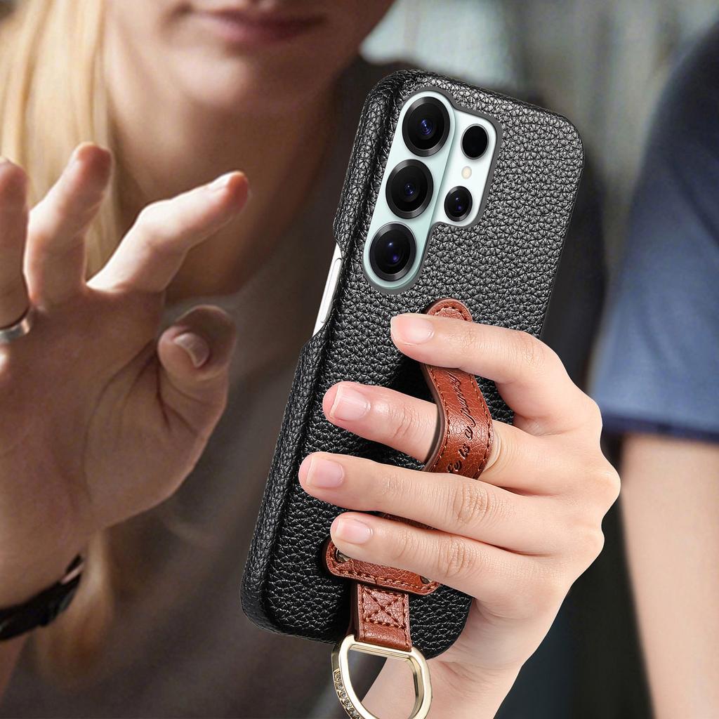 Handgelenk-Handyhülle für Samsung Galaxy S26 S25 S24 Ultra S22 Plus S23 S21 FE A57 A37 A17 A07 A56 A36 A26 A16 Lederhülle