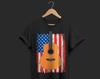 Acoustic Guitar American Flag Guitars Guitarist Player Gift T-Shirt, Musician Instructor Teacher, Music Band, Songwriter, Birthday Present,
