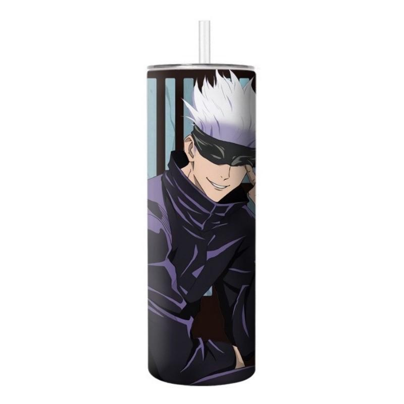 

Anime Cartoon Jujutsu Kaisen Printed Stainless Steel Straw Thermos Cup 600ml