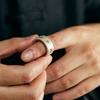 Adjustable Plated Cross Ring Men Women With Hammered Texture Minimalist Statement Finger