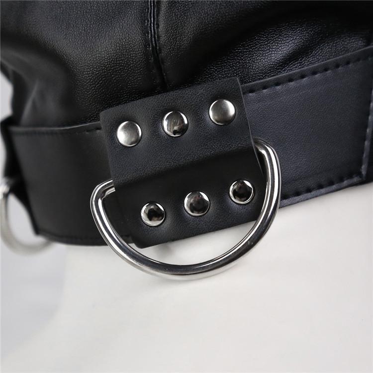 BDSM  Sex Mask Adult Toys Fetish Sex Toys Slave Headgearleather Head Covering Black Leather