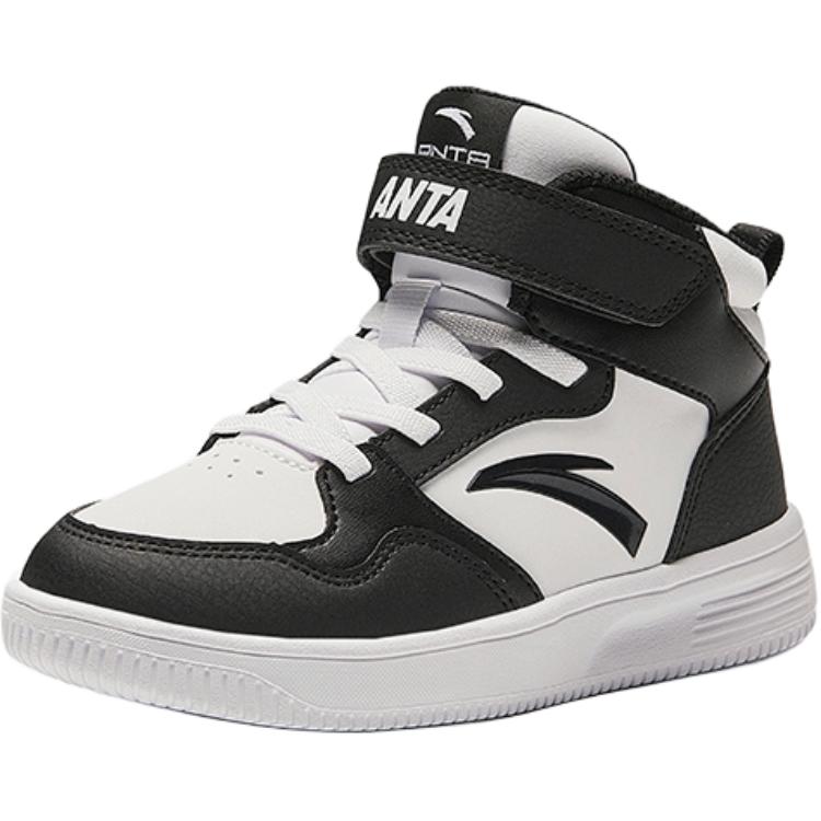 Anta Fashionable Versatile Wear-Resistant High-Top Kids Skate Shoes Kids Sneakers White Black A12439983-5