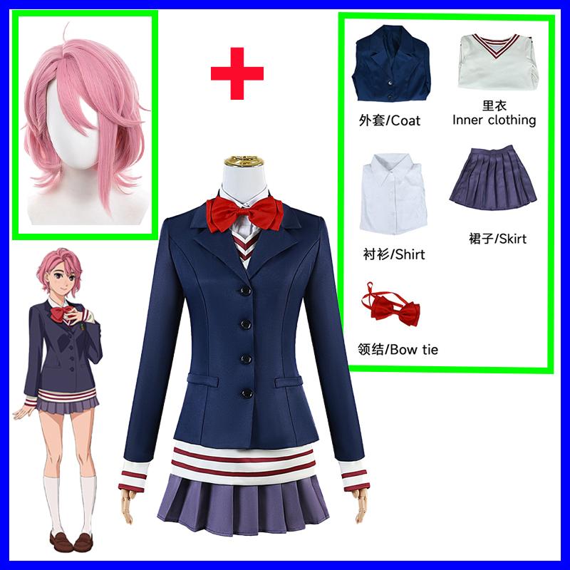 Anime Dandadan Aira Shiratori Cosplay Kostüm Momo Ayase JK Matrosenröcke Anzug Ken Takakura Jacken Hosen Perücke Schuluniform