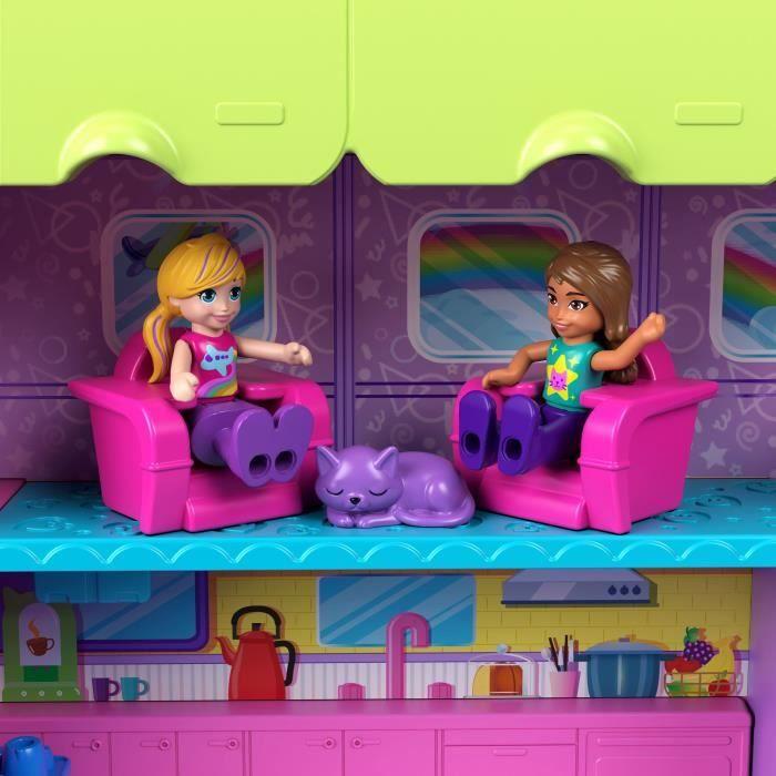 Polly Pocket-Verwandelbares Kätzchen-Flugzeug-Spielset mit 2 Mini-Figuren hwp19