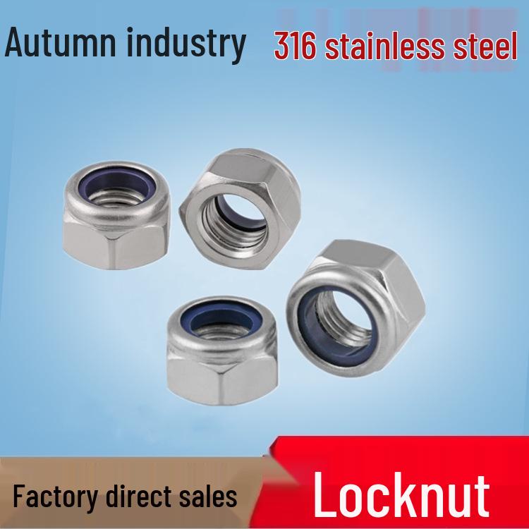 316 Stainless Steel Hexagon Nylon Lock Nut Cap, Anti-slip M3-M20 A4-80