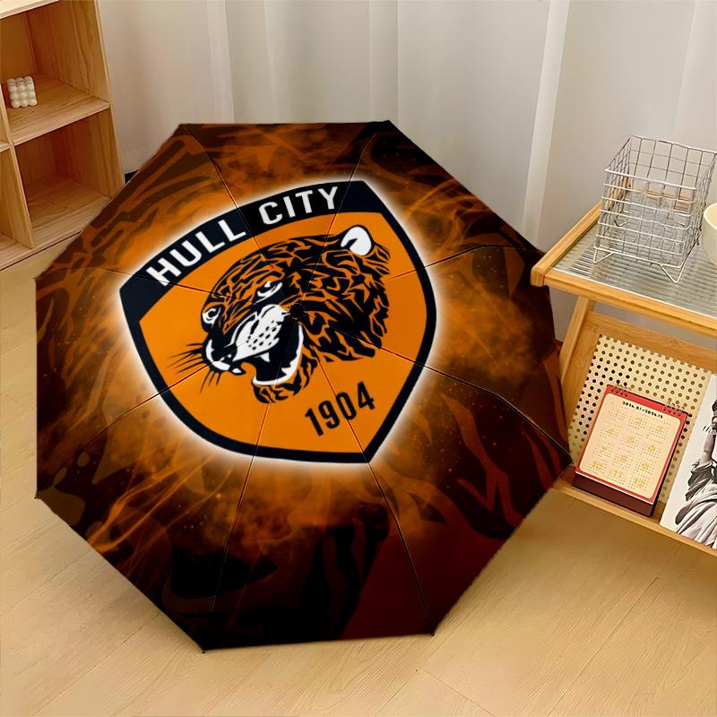Hull FC Print Auto 8?Ribs Folding Umbrella Wind Resistant Lightweight Automatic Umbrella For Daily Travel