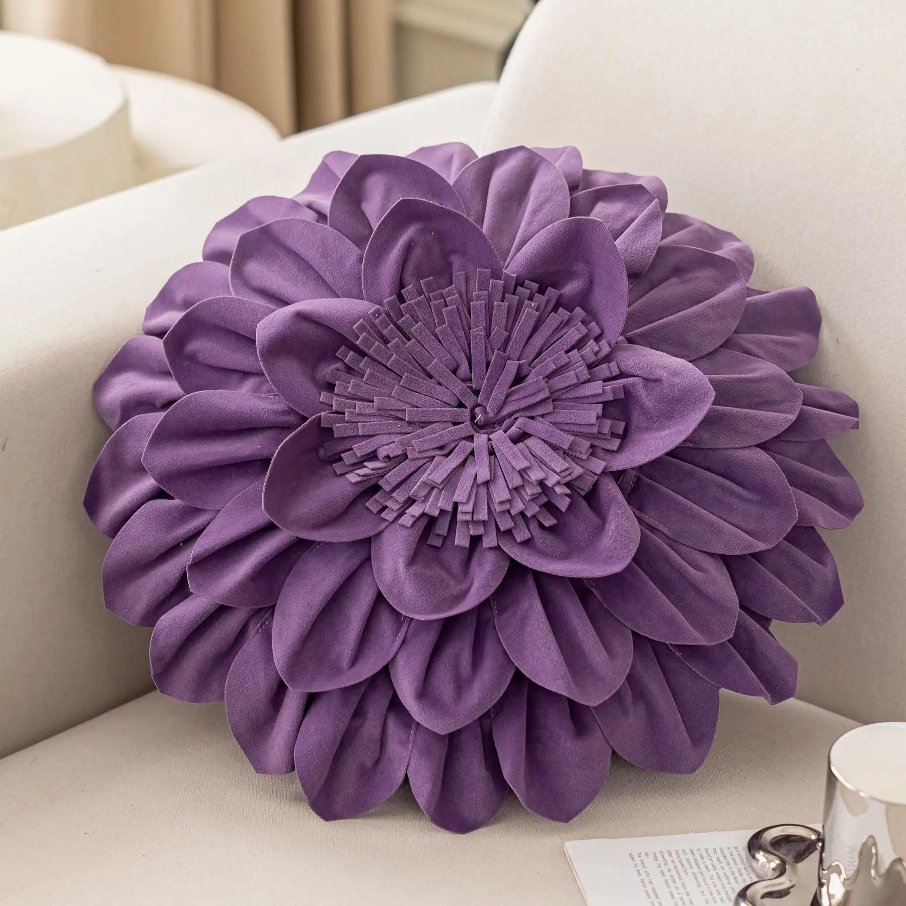 

Новая Рождественская Наволочка Красная Зеленая 3D Цветочная С Рюшами Края Лоскутная Наволочка Бархатная Однотонная Декоративная 50x50cm 1pcs