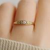 Luxury Ins New Simple and Fashionable Women's Small Tail Ring Italian Brushed Flower Gold Ring Fresh Jewelry