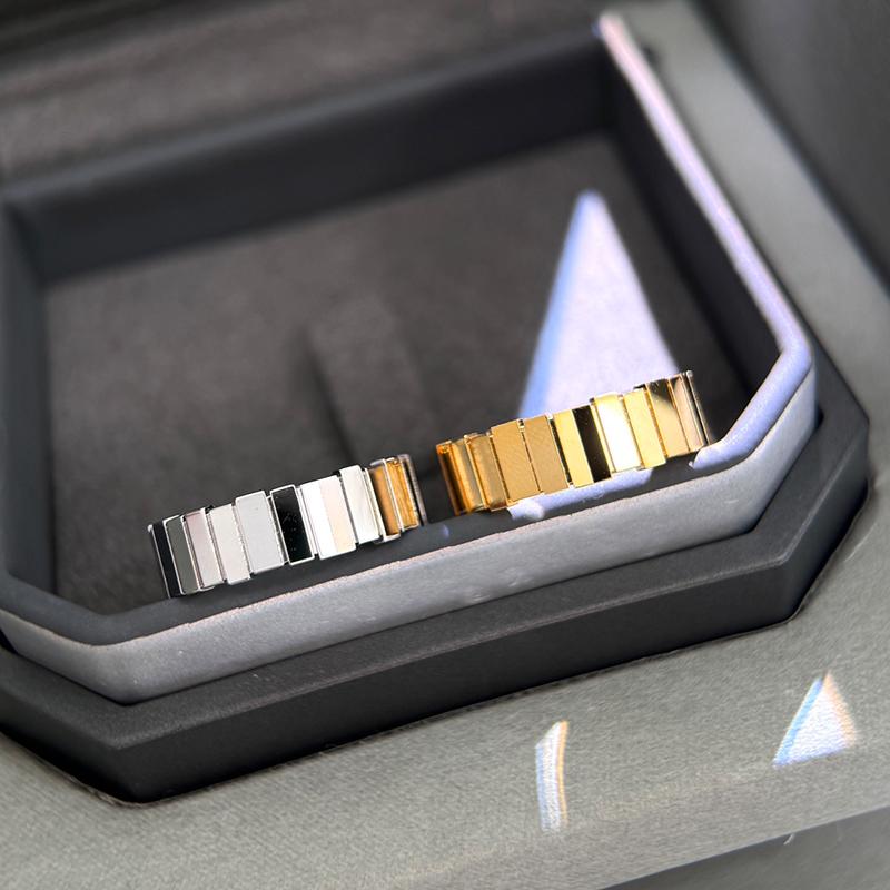 Musla Design Luxury 925 Sterling Silver Couples Ring with Trendy Plaid Design and Shiny Finish Perfect for Daily Wear Jewelry