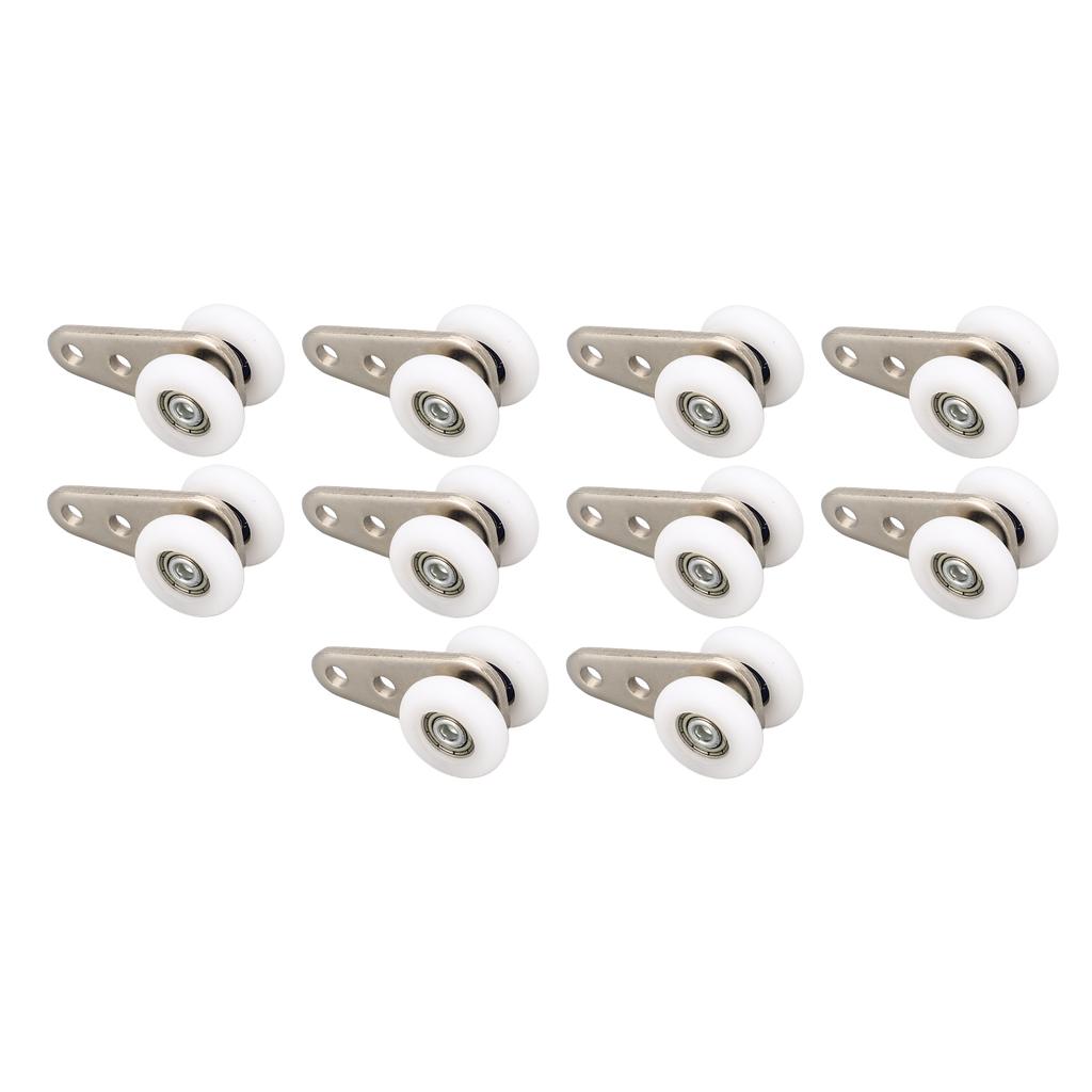 10PCS 23mm Nylon Pulley Stainless Steel Bracket Hanging Wheel Roller for Sliding Door Window White