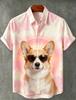 Men's Tie Dye Neon Animal Print Short Sleeve Shirt, Suitable For Street style, Daily Casual And Summer Wear