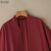 ZANZEA Womens Casual Open-front Loose 3/4 Sleeve Cardigan Cover Up Blouse