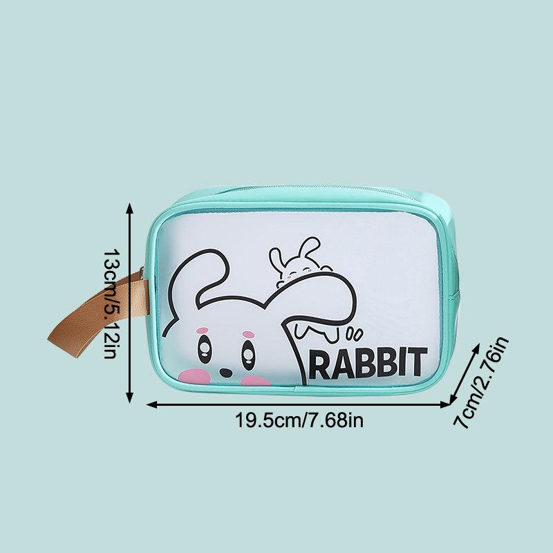 

Мультяшный кролик прозрачная ПУ косметичка сумочка сумка для хранения макияжа дорожная сумка для туалетных принадлежностей большой вместимости водонепроницаемая моющаяся сумка 19CM