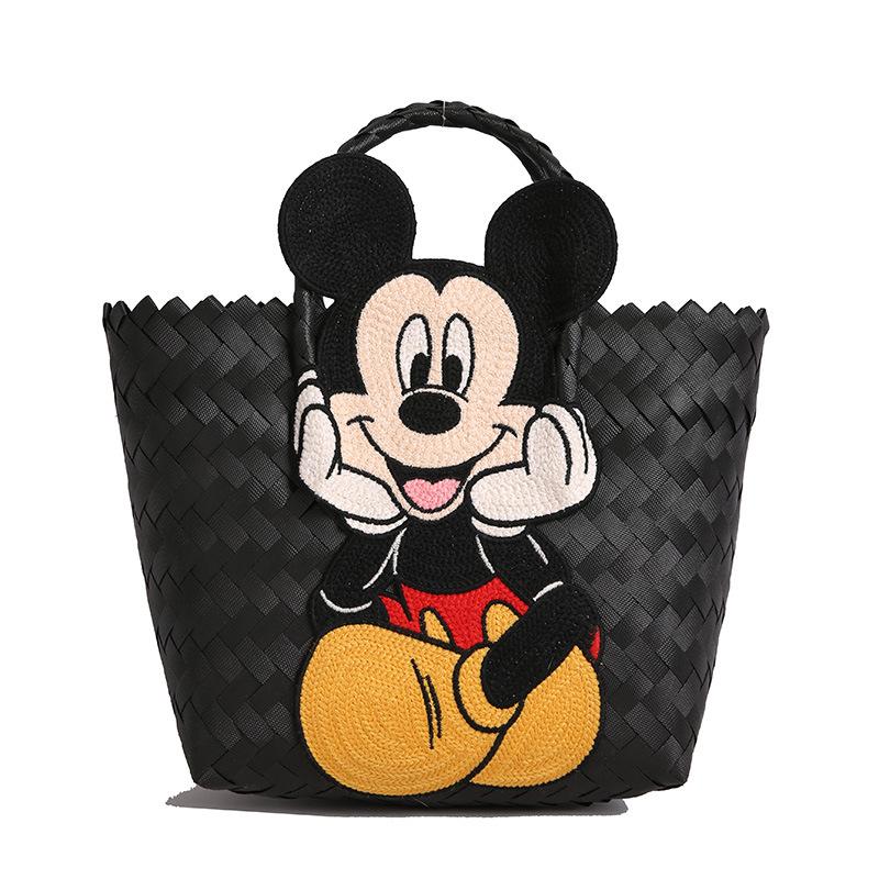 Lazy wind handmade vegetable basket, hand-woven bag, women's seaside beach vacation 2025 new light luxury style large capacity