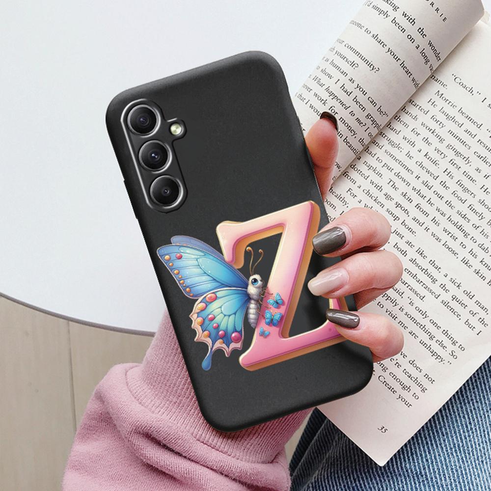 Phone Case For Samsung Galaxy A15 A25 A35 A55 A13 Colorful Letter Love Flower Butterfly Women INS Shell Fundas Bumper Soft Cover