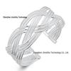 WISH Stylish Geometric Small Braided Bracelet, 925 Silver Plated