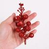 10PCS Christmas Red Fruit 12 Head Foam Dusting Berry with Wire Christmas Wreath Rattan Decoration Christmas Accessories