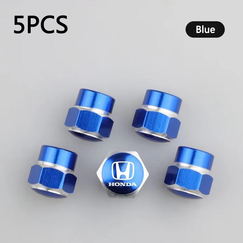 5Pcs Aluminum Alloy Car Wheel Tire Valve Cap Dustproof Stem Cover For Honda Civic Fit Accord CRV Spirior Odyssey CITY Envix Jade LK6 