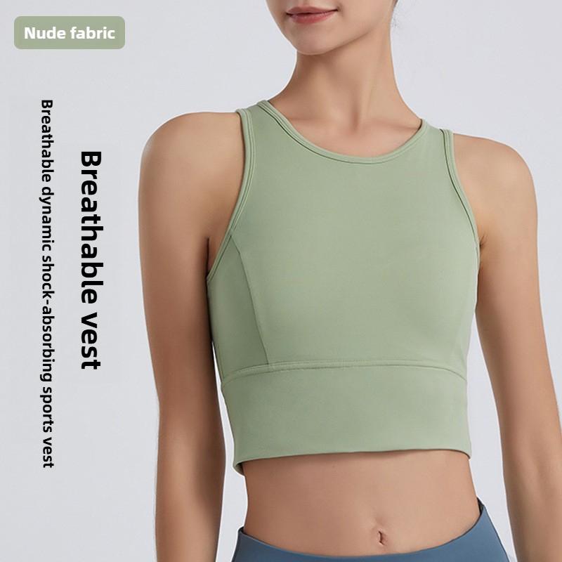 Women's sleeveless yoga exercise breathable top
