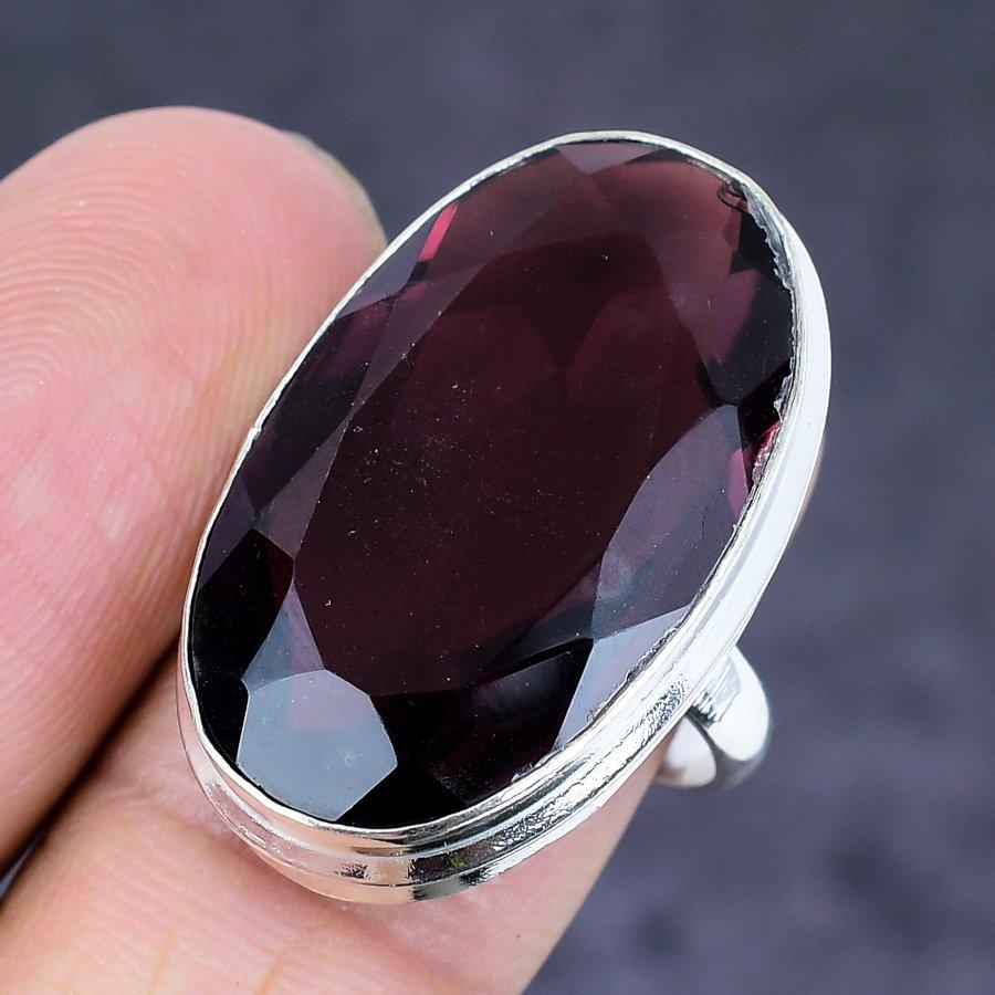 Amethyst Gemstone Handmade 925 Sterling Silver Jewelry Ring Size 6 h1d56