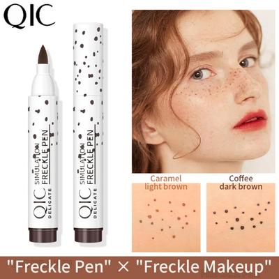 Pluma para pecas de imitación Natural QIC, desarrollo del color, resistente al agua, fácil de colorear, pluma para pecas que no se apaga, maquillaje de belleza