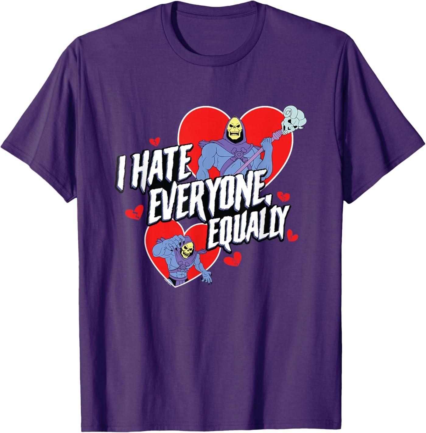 Skeletor Valentine s Day I Hate Everyone Equally Unisex T-Shirt S разноцветный