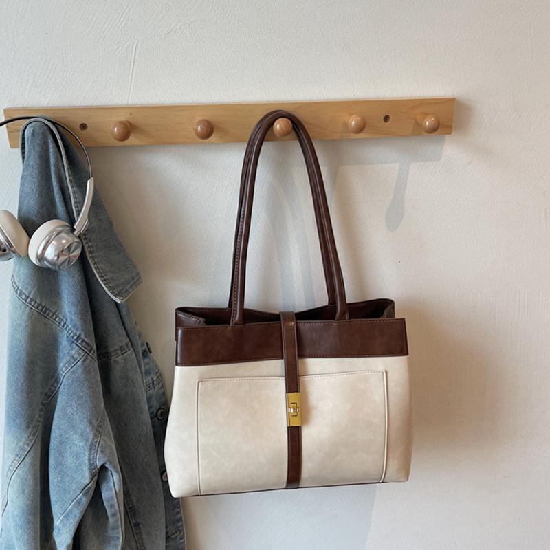 Yogodlns Geantă de mână nouă Geantă de damă Navetă Muncă Capacitate mare Geantă tote de umăr la modă Retro