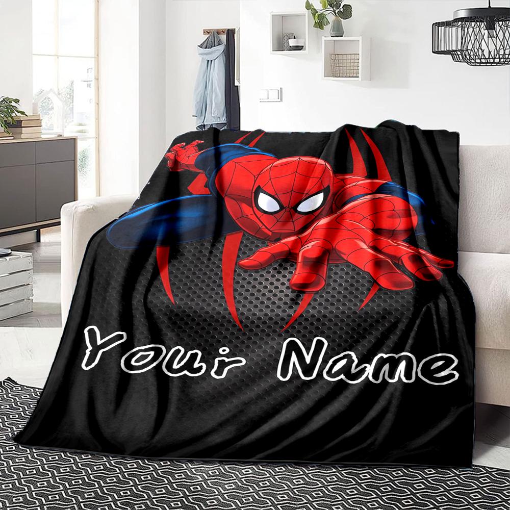 Custom Name Spider-Man Theme Blanket for Couch & Bed, Plush Cozy Fuzzy Blanket Super Soft & Warm Blankets for Fall and Winter. 0908129