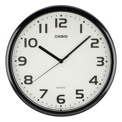 Wall Clock Analog IQ-24-1JF Black Step Second Hand Standard
