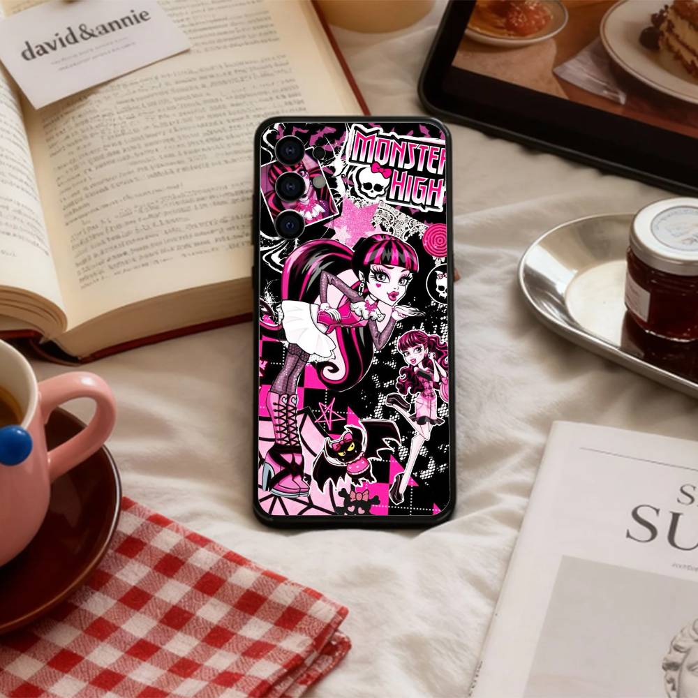 Comedy M-MonsterS Cartoon H-HighS Phone Case For Samsung S 25,24,23,22,30,21,10,9,Ultra,Plus,Lite,FE,4,5 G Soft Black Case