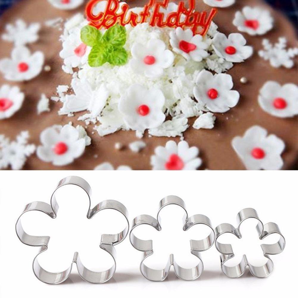 New 5pcs/1set Snowflake Cutter Cookies Stainless Steel Fondant Cake Pastry Mould Biscuit Mold