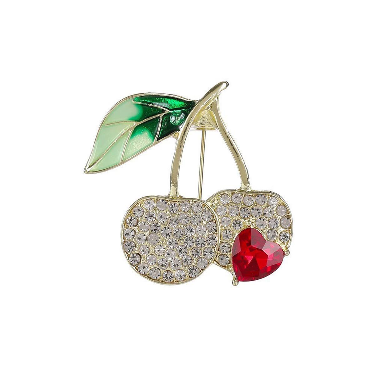 

1Pc Retro Creative Cherry Brooch Exquisite Personalized Pin Gorgeous Luxury Jewelry Accessories Clothing Bag Decoration Gift